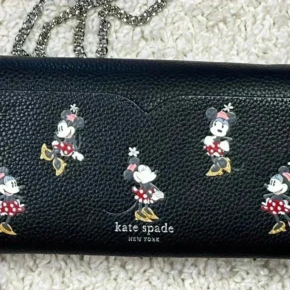 KATE SPADE DISNEY PARKS MINNIE MOUSE LEATHER WALLET CROSSBODY BAG NWT